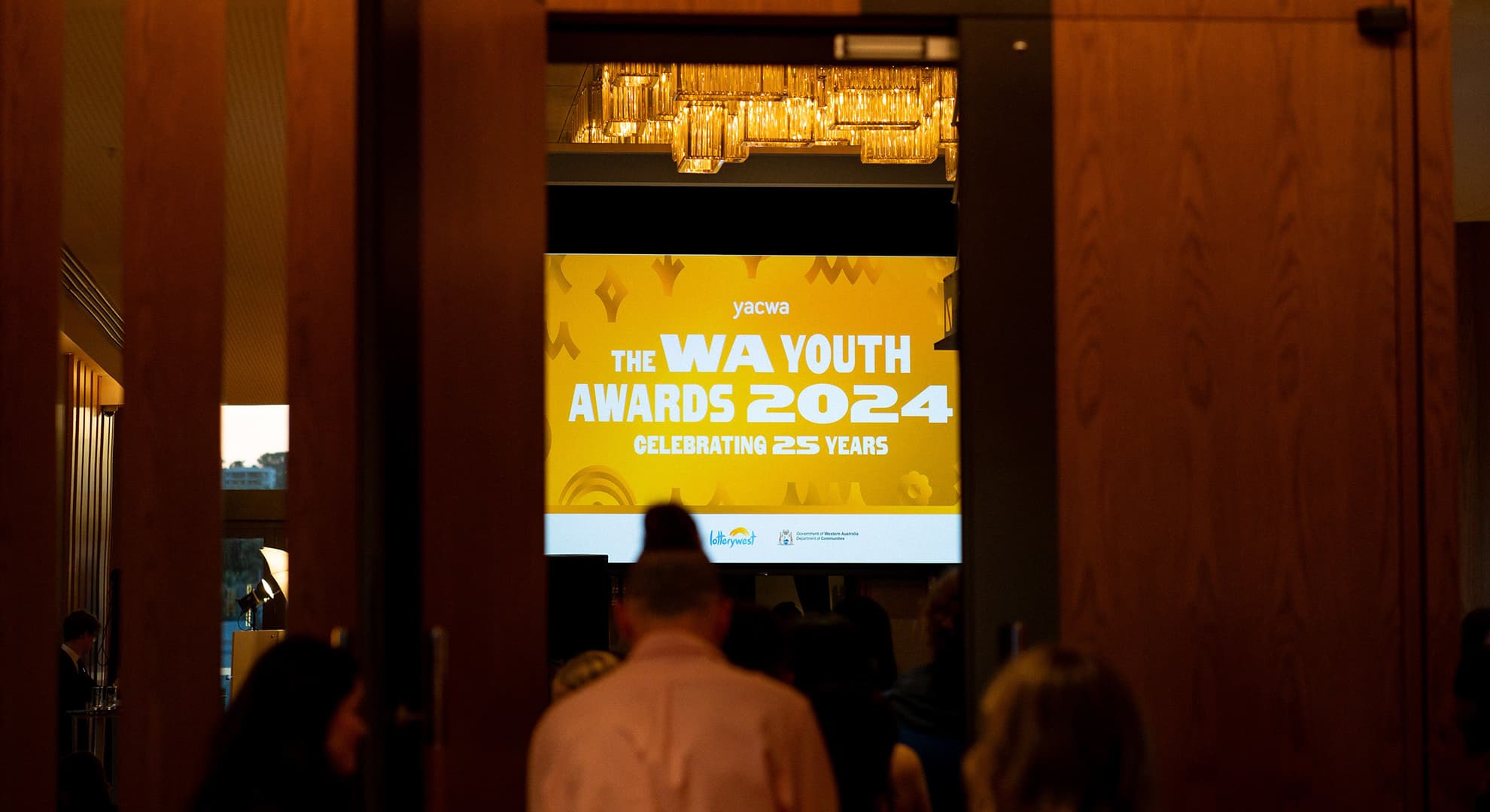 A sign that says The WA Youth Awards 2024, celebrating 25 years.