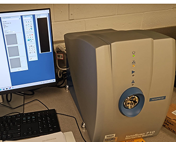 InnoScan set up on lab bench with monitor