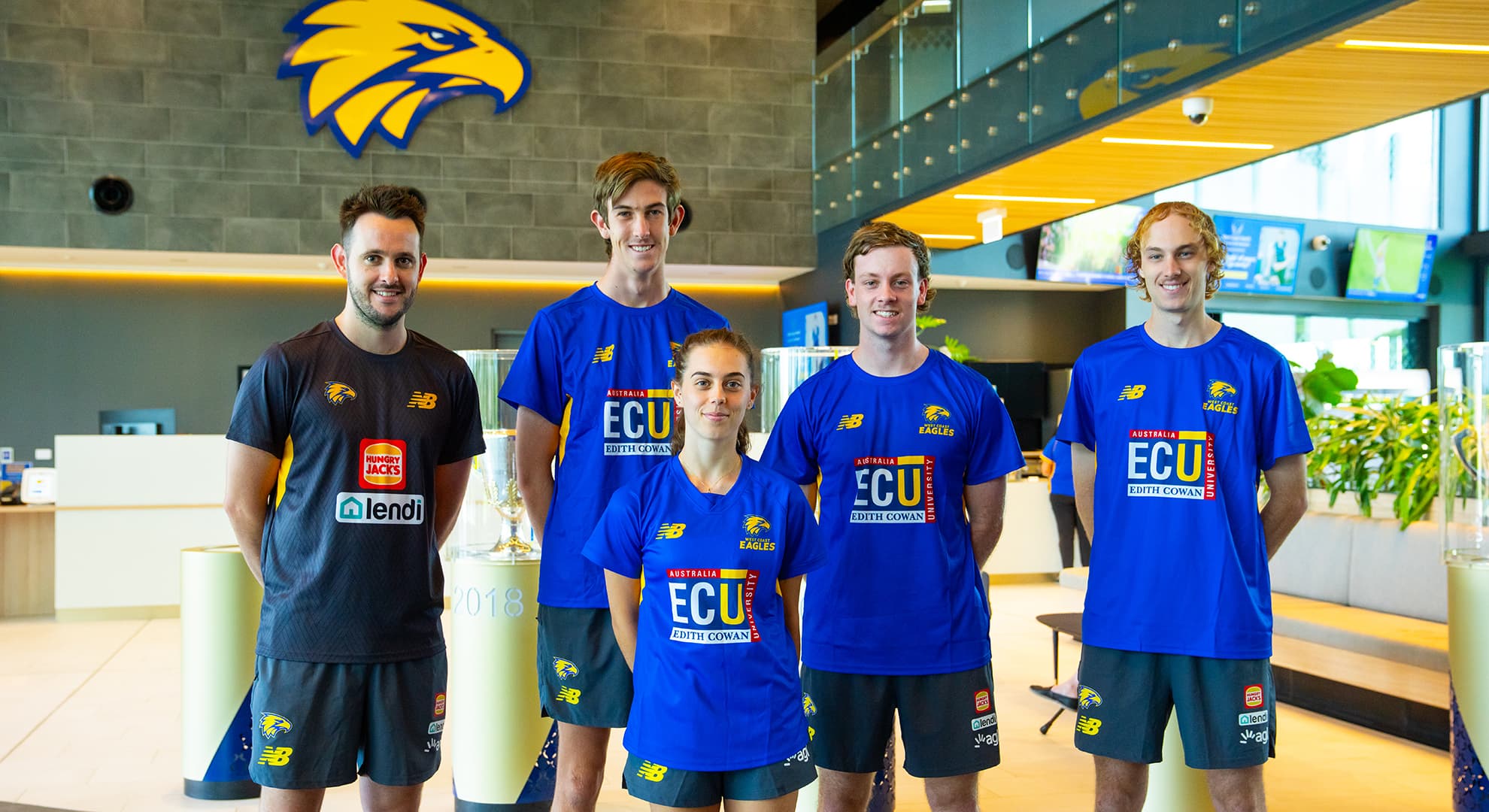 Group of young people at the headquarters of West Coast Eagles Football Club