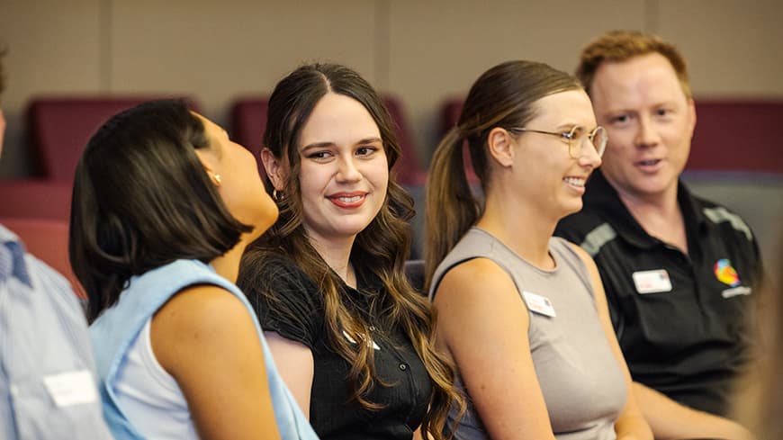 students chatting