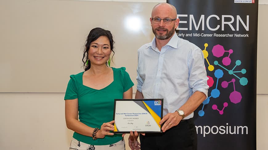 Dr Rina Wong from the School of Medical and Health Science was an award winner at the 2024 EMCRN Symposium.