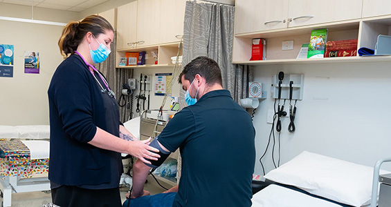 Health trainee in demonstration ward