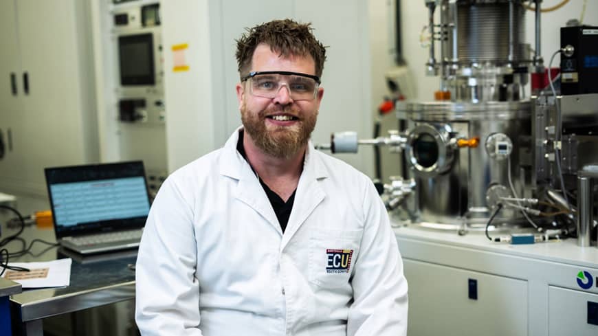 Man in a university laboratory