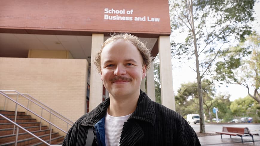 Young man at university