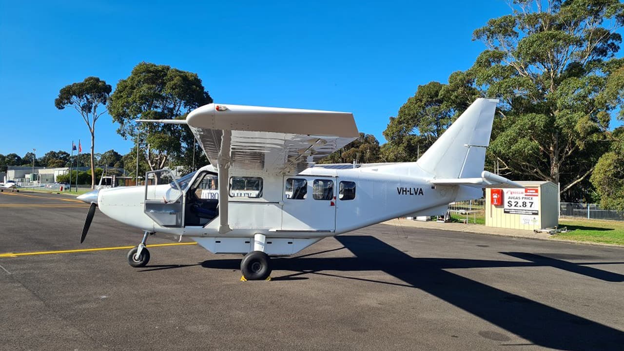 Light aircraft on runway