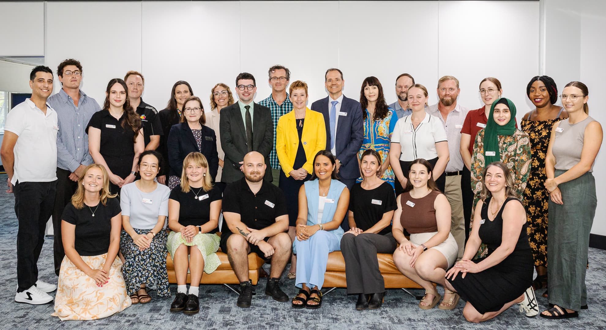 Vice-Chancellor with students and school principals