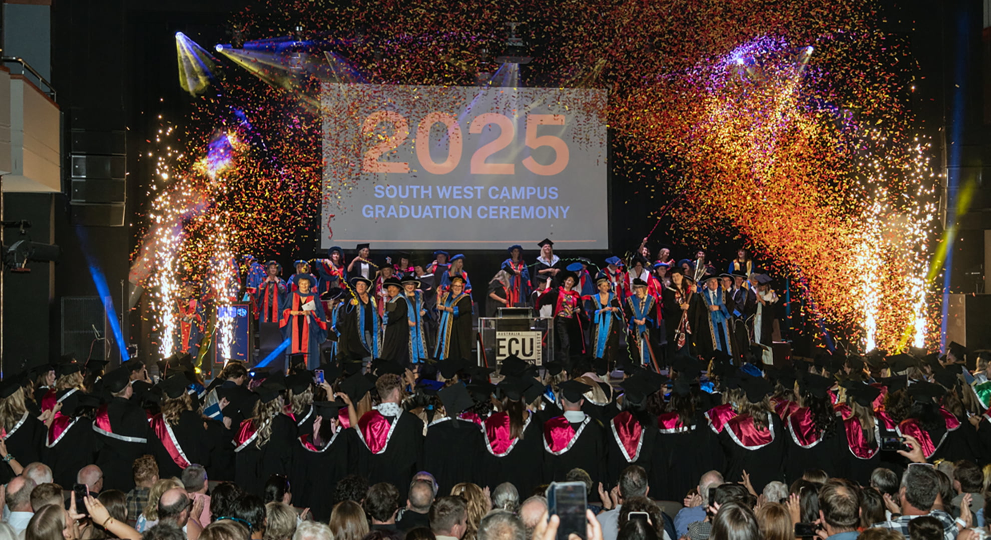 Graduates on stage