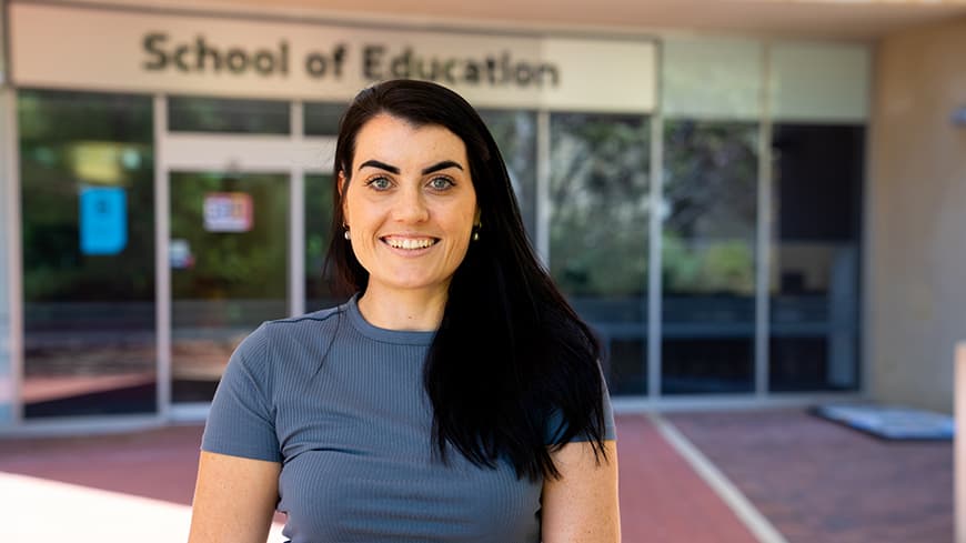 Woman at a university campus