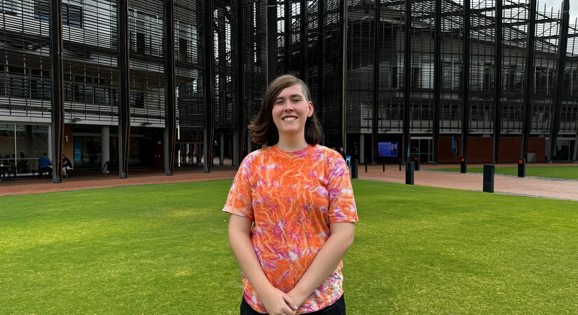 Young woman on campus