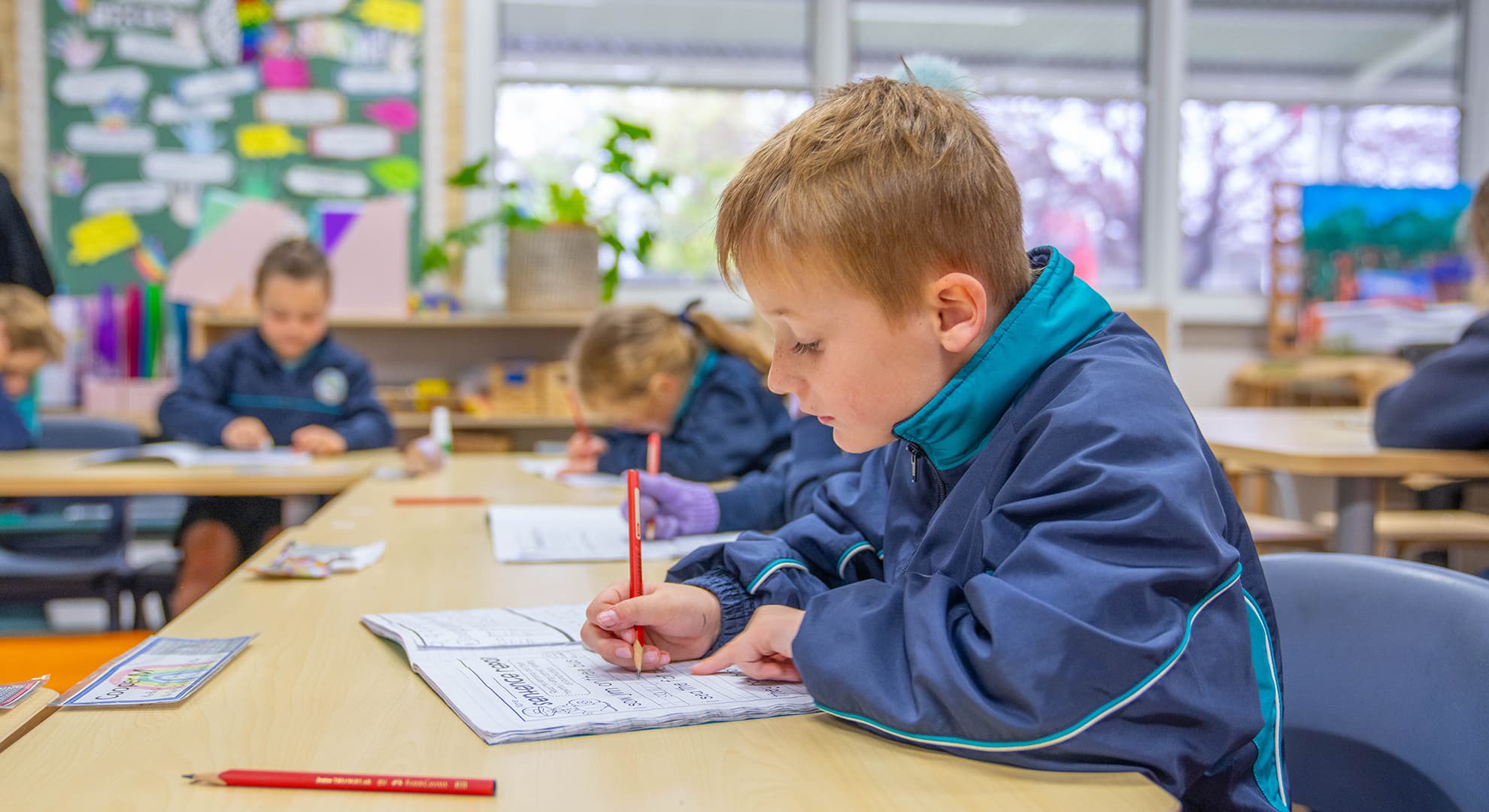 Young boy in classroom